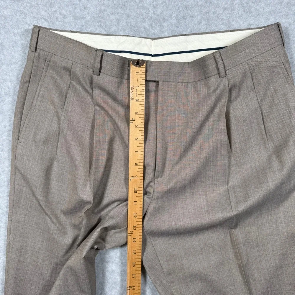 Brooks Brothers 1818 Madison Saxon Suit Tan Houndstooth 46R Made in USA *Read* - Picture 16 of 16